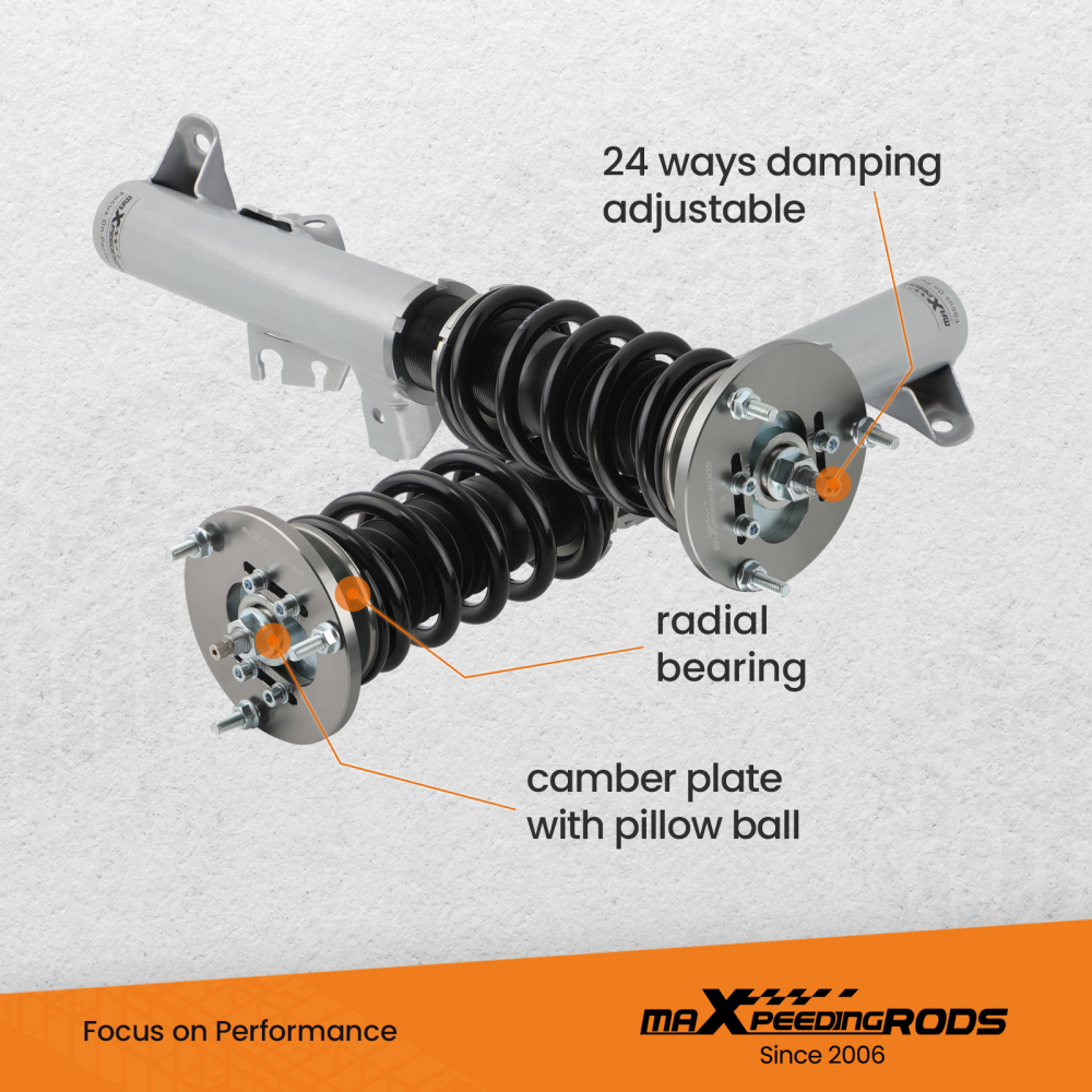 Compatible for BMW 3 Convertible (E36) 318i; 320i; 323i; 325i; 328i; (03/1993-04/1999) 4pcs 24 Damper Adjustable Suspension Coilovers Shock Absorber kits