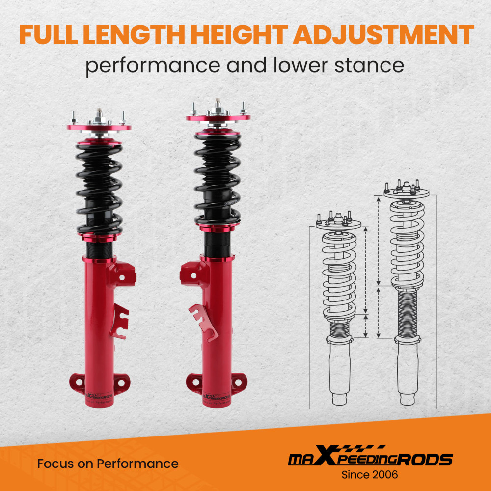 maXpeedingrods 24-Way Damper Adjustable Coilovers Kit compatible for BMW E36 3 Series