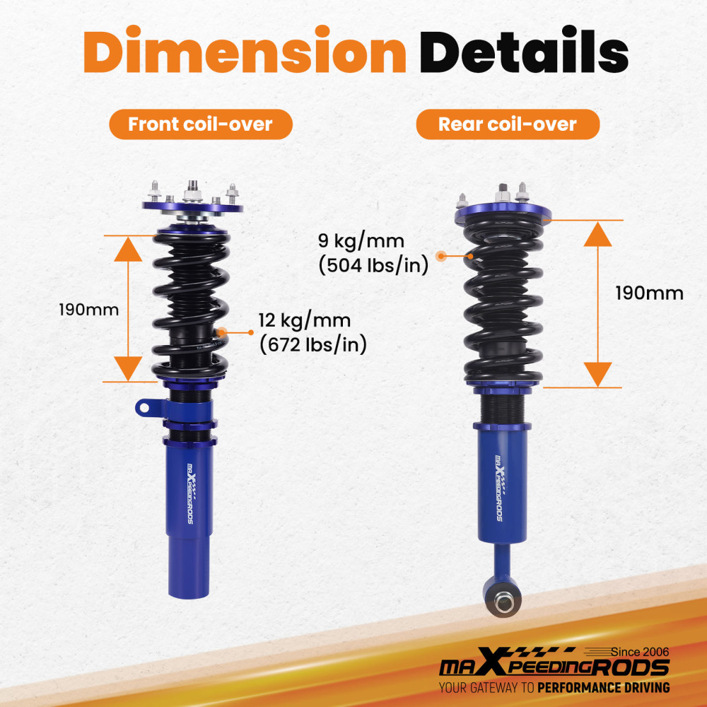 Adjustable Height Coilover Kit compatible for BMW 5 Series E39 520i 525i 530i 535i 540i