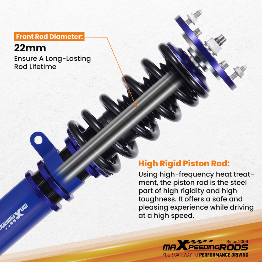 Suspensión de coilovers ajustables de alto rendimiento compatible para BMW 5er E39 96-03 Sedan