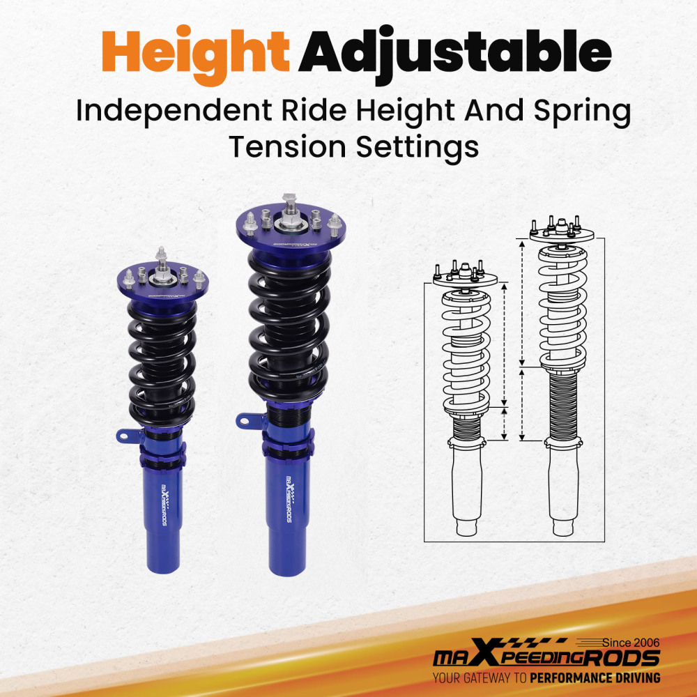 Suspensión de coilovers ajustables de alto rendimiento compatible para BMW 5er E39 96-03 Sedan