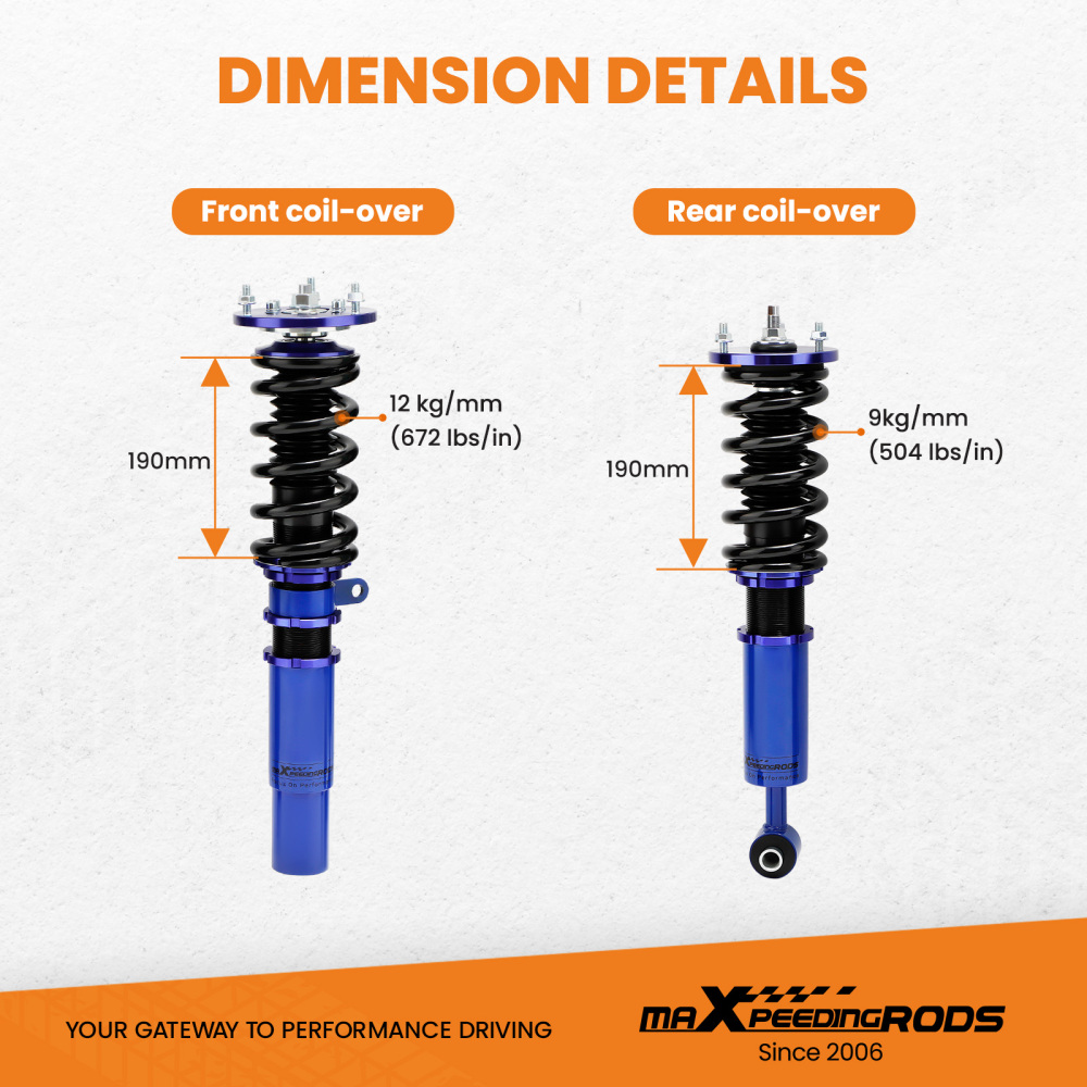 Compatible for BMW 5 Series 1996 - 2003 E39 525i 530i 528i 540i Shock Absorbers Coilovers suspension Kitlowering kit