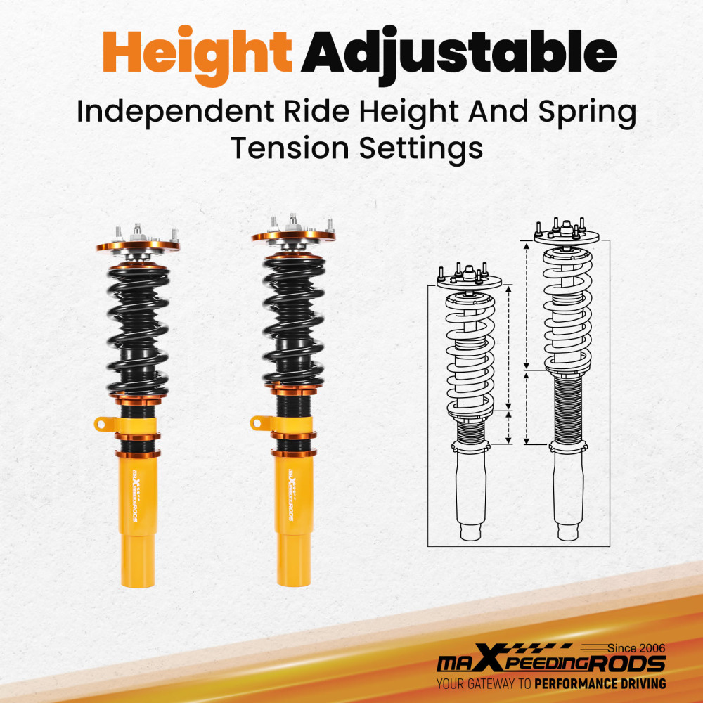 24 Ways Damping Adjustable Coilovers compatible for BMW 5  Series E39  525d 530d 535i 528i