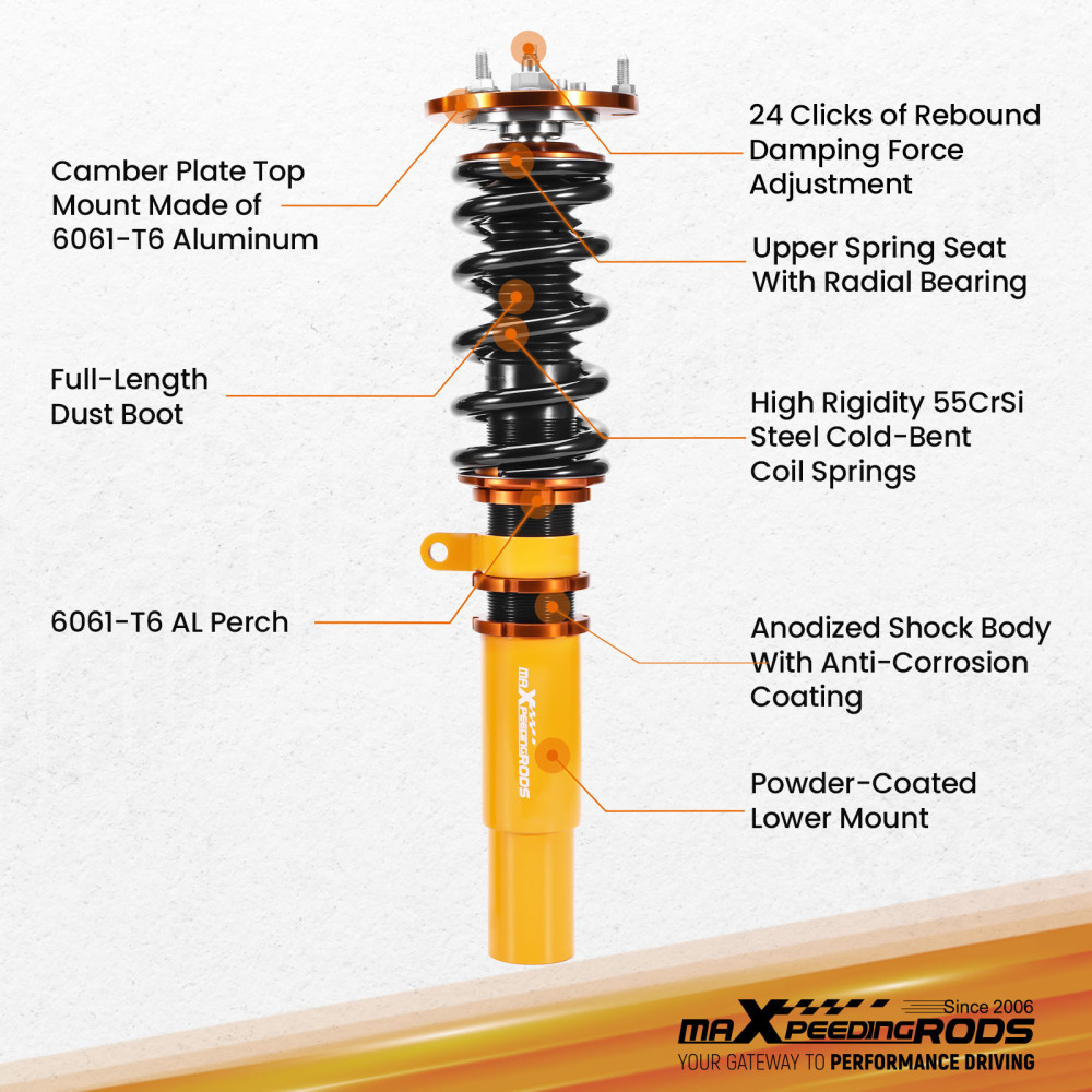 Coilovers Suspension Kit compatible for BMW E39 1995-2003 Saloon 520i-540i 520d 530d 525td
