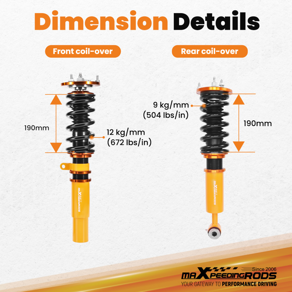 Coilovers Suspension Kit compatible for BMW E39 1995-2003 Saloon 520i-540i 520d 530d 525td