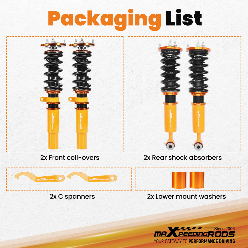 Coilovers Suspension Kit compatible for BMW E39 1995-2003 Saloon 520i-540i 520d 530d 525td