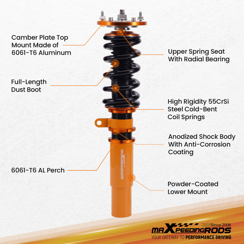 Coilovers Suspension Shock Strut compatible for BMW E39 5 Series 96-03 530i 535i 540i 525d
