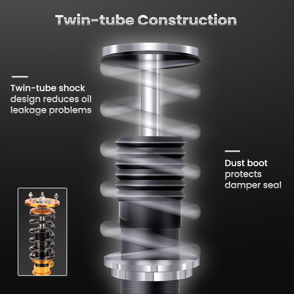 Compatible for BMW E46 3 Series 1998-2006 325i 330i Height And Damper Adjustable Coilover Suspension Kit Lowering Kit