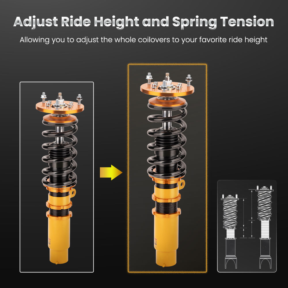 Compatible for BMW E46 3 Series 1998-2006 325i 330i Height And Damper Adjustable Coilover Suspension Kit Lowering Kit