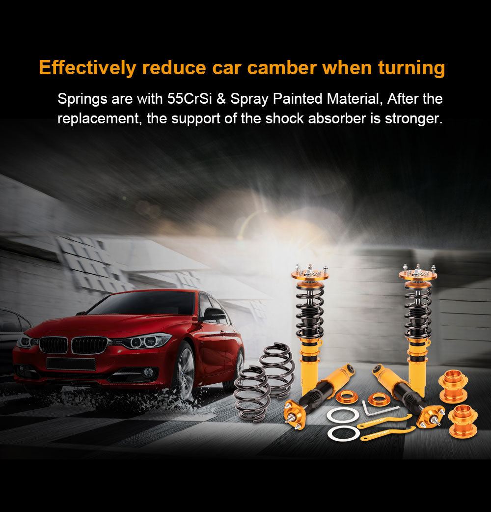 Compatible for BMW E46 3 Series 1998-2006 325i 330i Height And Damper Adjustable Coilover Suspension Kit Lowering Kit