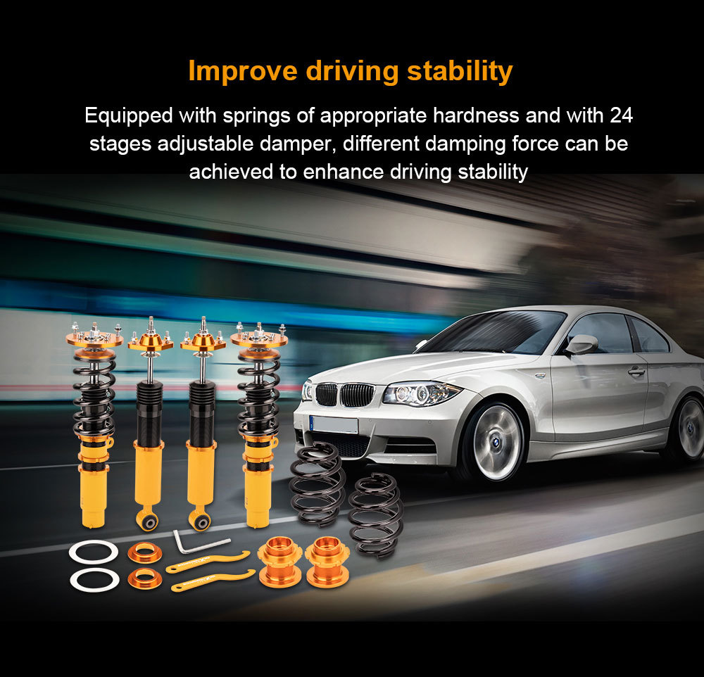 Compatible for BMW E46 3 Series 1998-2006 325i 330i Height And Damper Adjustable Coilover Suspension Kit Lowering Kit