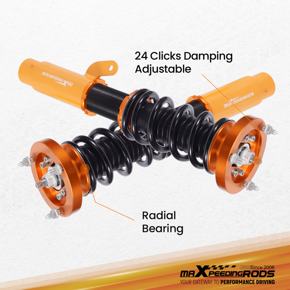 Compatible for BMW E46 3-Series 1998-2005 4pcs 24 Damper Adjustable Suspension Coilovers Shock Absorber kits Lowering Kit