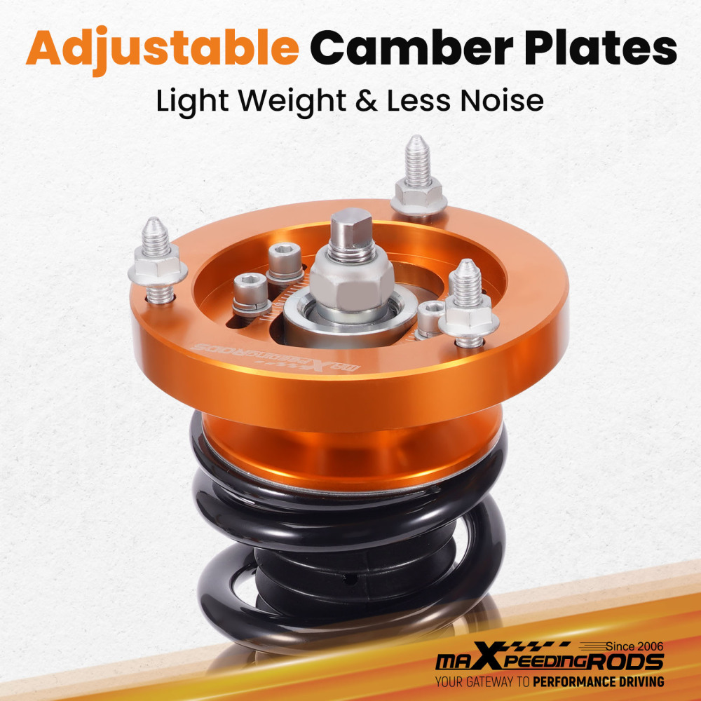 Maxpeedingrods Amortiguadores de amortiguador ajustable en altura Coilover compatible para BMW 3 (E46) Sedán de 4 puertas 1998-2005