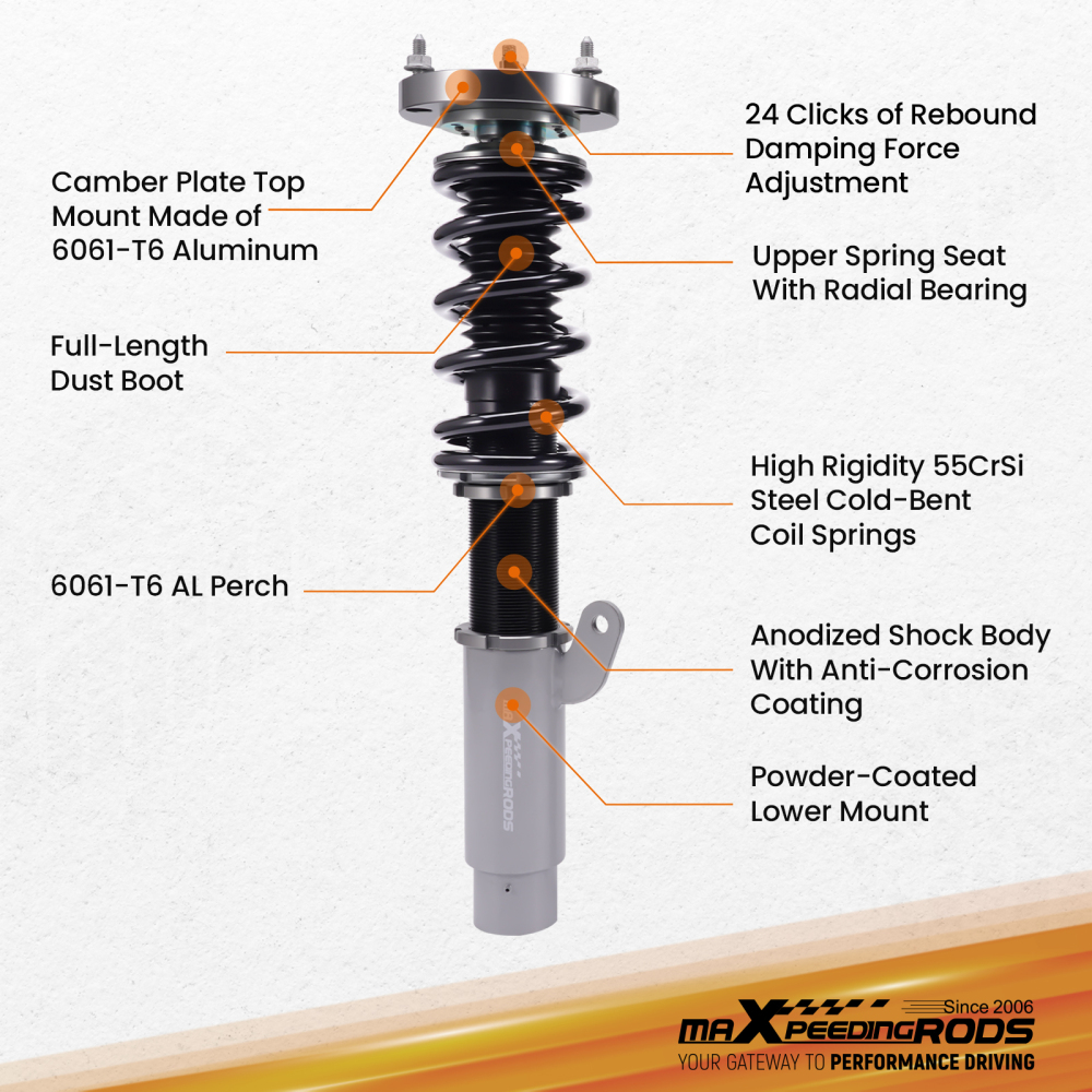 Adjustable Coilovers Coil Over Spring compatible for BMW E46 320ci 325ci Coupe Sedan Shock
