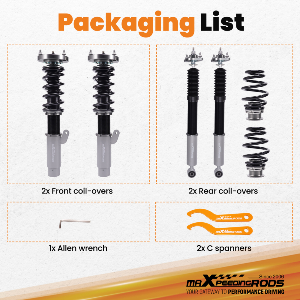 Adjustable Coilovers Coil Over Spring compatible for BMW E46 320ci 325ci Coupe Sedan Shock