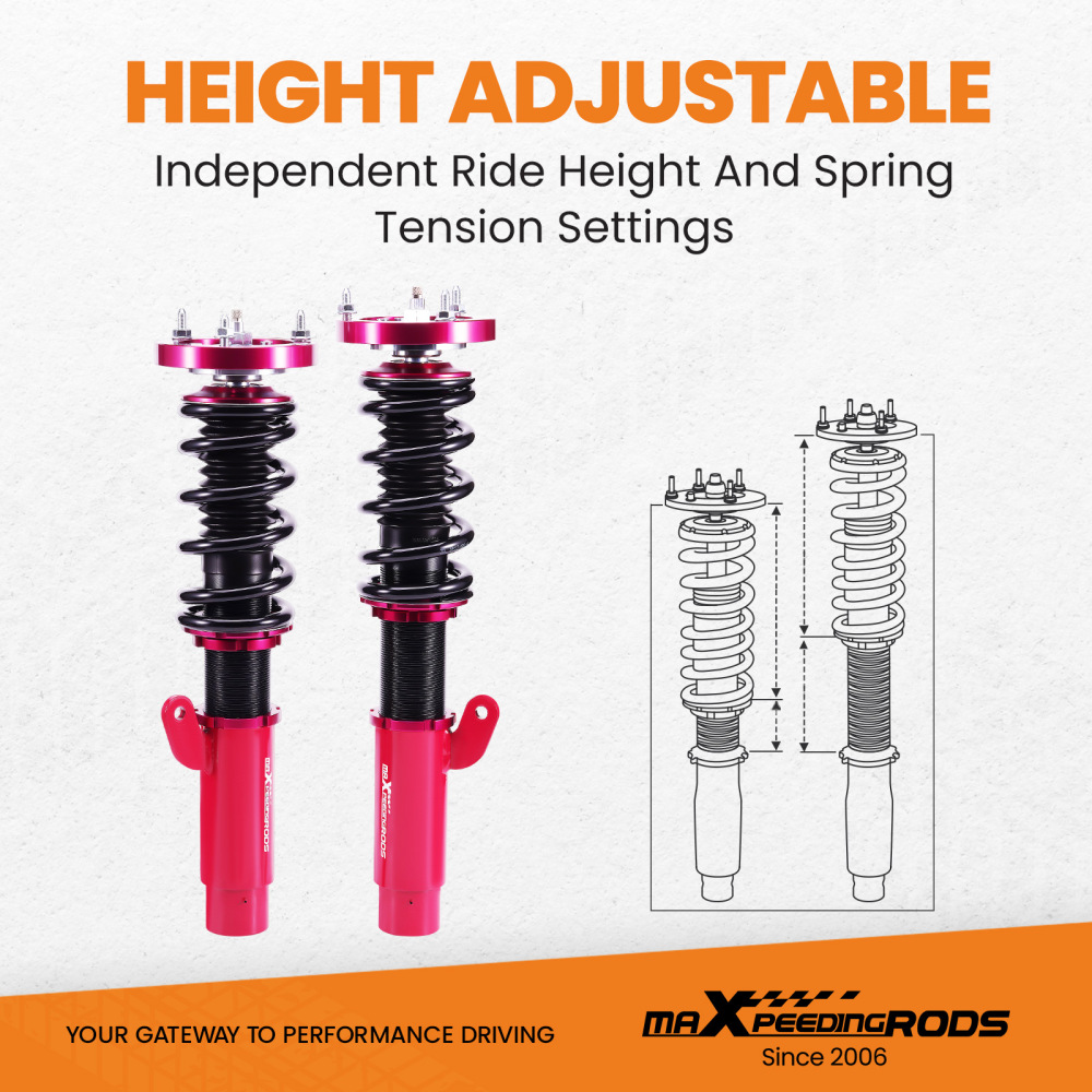 Amortiguadores Suspensión tuning compatible para BMW 3 Series E46 Sedán Coupe 1998-2005 318