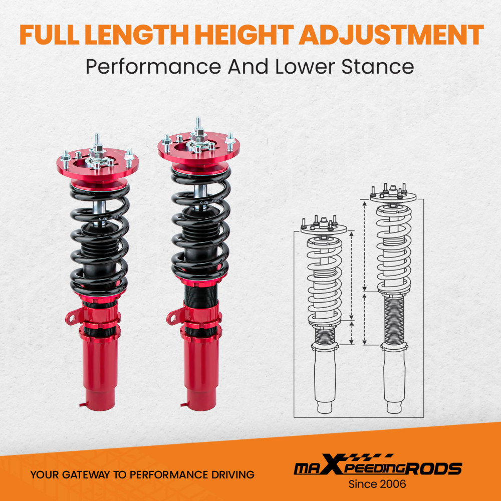 Compatible for BMW E46 Coilovers 3 Series 1998 - 2006 325i 323i 328i 320i Height Adjustable Coilover Suspension Kit Lowering Kit