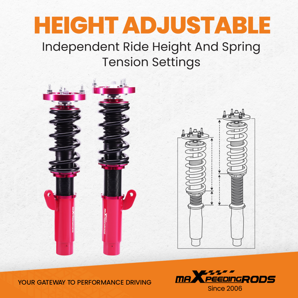 Maxpeedingrods Coilovers Coil Suspension Struts compatible for BMW E46 3 Series 1998-2005 lowering kit