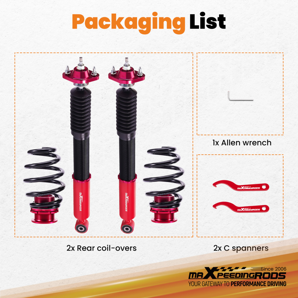 Rear Coilovers compatible for BMW 3 Sereis E46 CoupeSaloon 1998-2006 316 330 328 325 323
