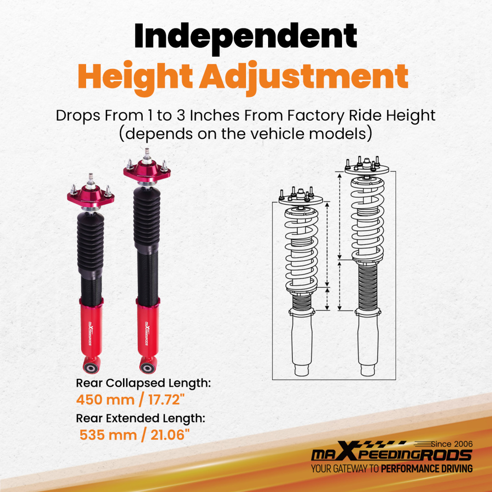 Rear Coilovers compatible for BMW 3 Sereis E46 CoupeSaloon 1998-2006 316 330 328 325 323