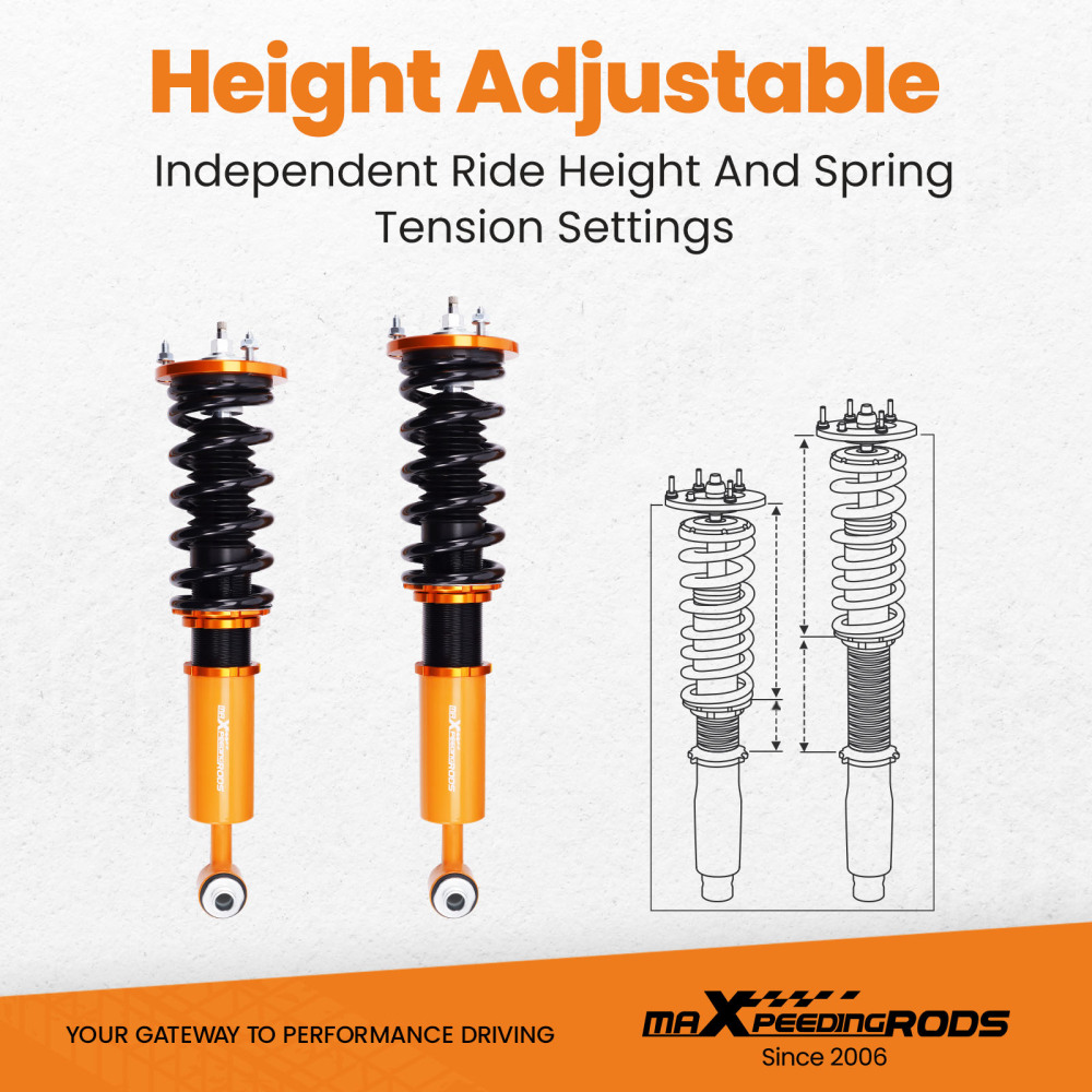 Réglable Hauteur Combinés Filetés compatible pour BMW 5 Series E60 AWD 2004 a 2010 xDrive