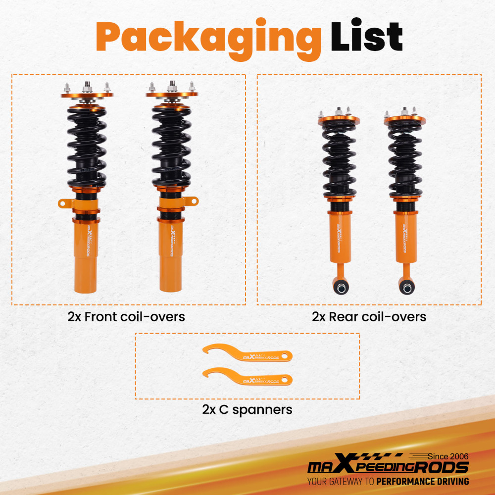 Compatible for BMW 5 Series E60 Sedan AWD 2004-2010 Street Coilovers Suspension Spring Strut Lowering Kit