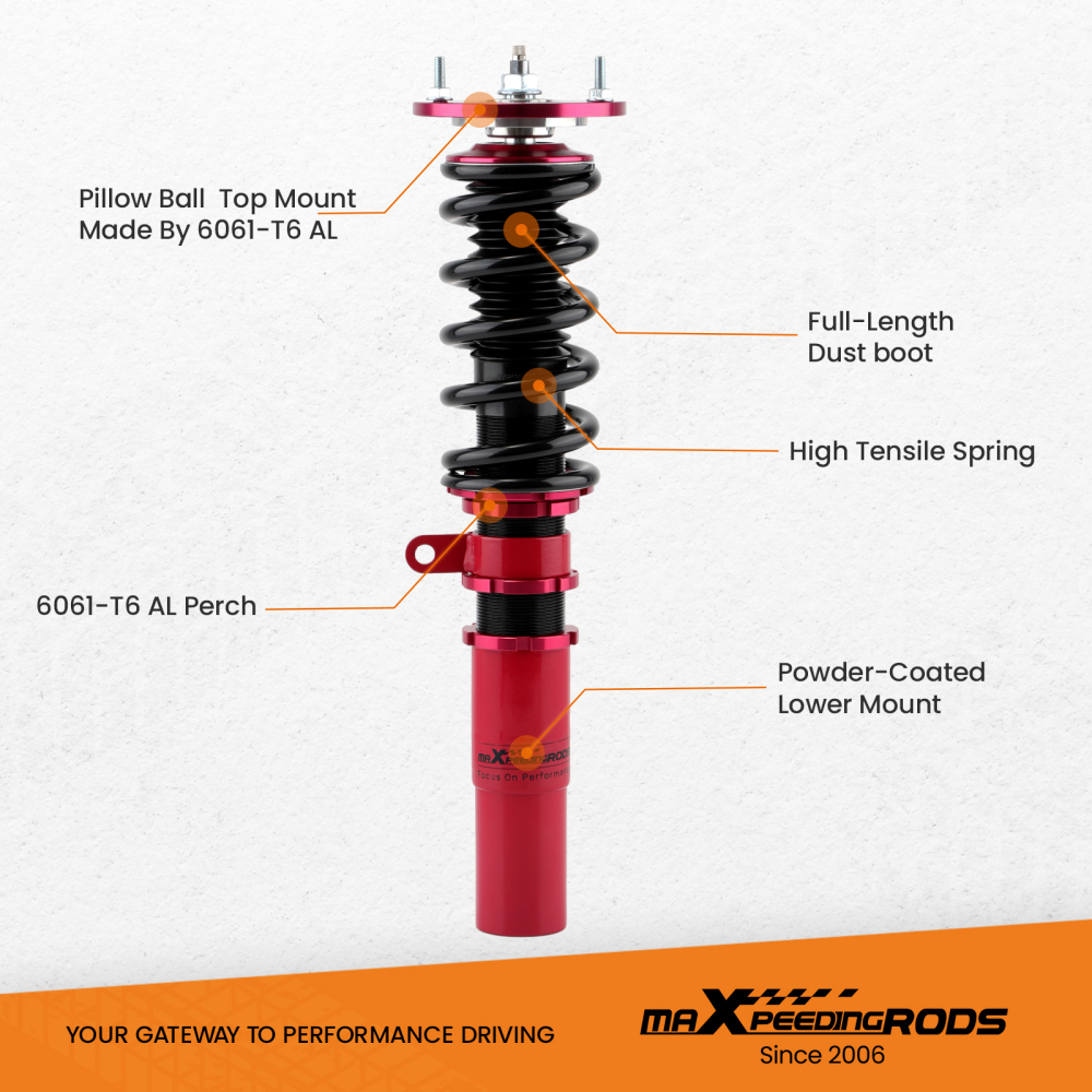 24 Way Adjustable Coilovers Suspension compatible for BMW 5-Series SEDAN AWD E60 2004-2010