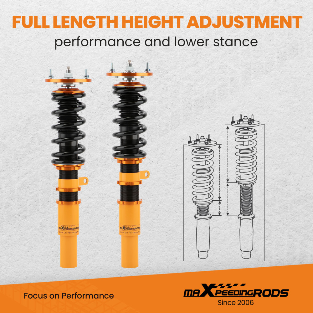 Maxpeedingrods Coilovers 24 Way Damper Shocks compatible for BMW 5 Series AWD XI E60 03-10 lowering kit