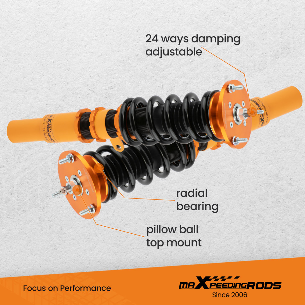 Maxpeedingrods Coilovers 24 Way Damper Shocks compatible for BMW 5 Series AWD XI E60 03-10 lowering kit