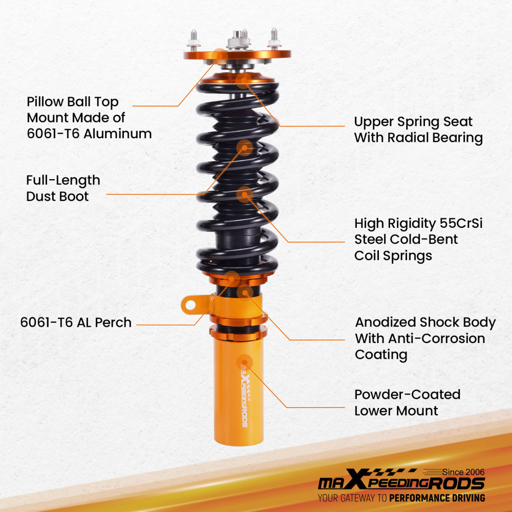 Coilovers Spring Kit compatible for BMW E60 Coilover 5 Series 530i 545i 550i M5 2004-2010 Lowering Kit