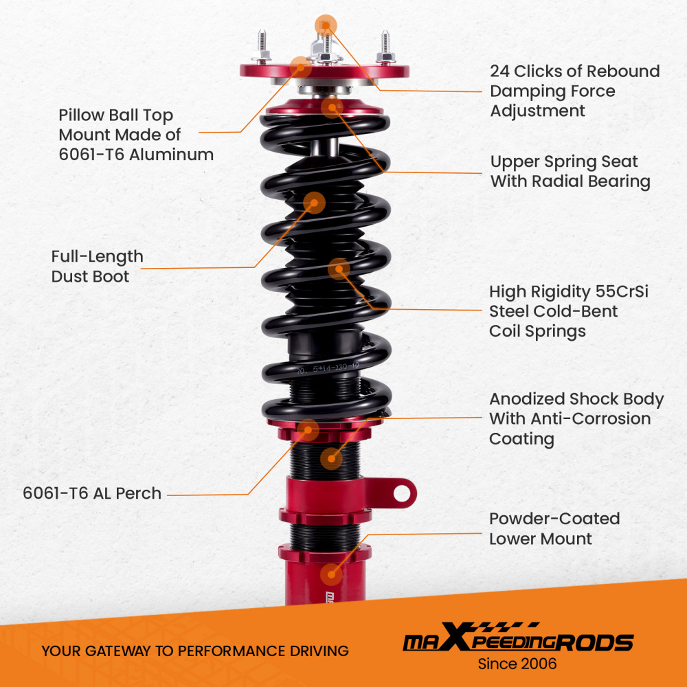 2004 - 2010 compatible for BMW 5 Series E60 Sedan Adjustable Damper 525i 530i 535i 550i Coilover Kit lowering kit