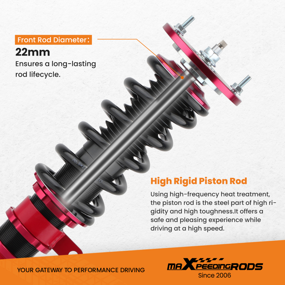 Coilovers 24 Ways Adj. Damper compatible for BMW 5 Series E60 2004-2010 Shocks Absorbers lowering kit