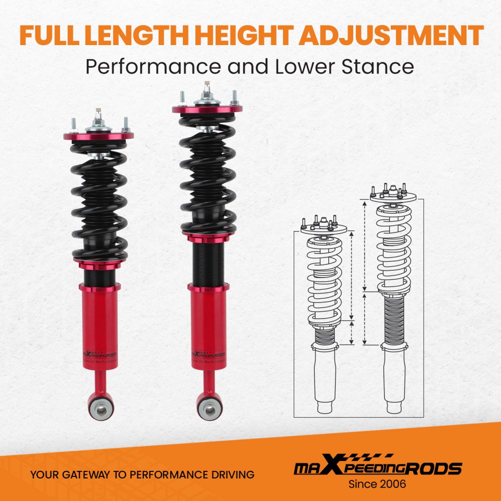 Coilovers 24 Ways Adj. Damper compatible for BMW 5 Series E60 2004-2010 Shocks Absorbers lowering kit
