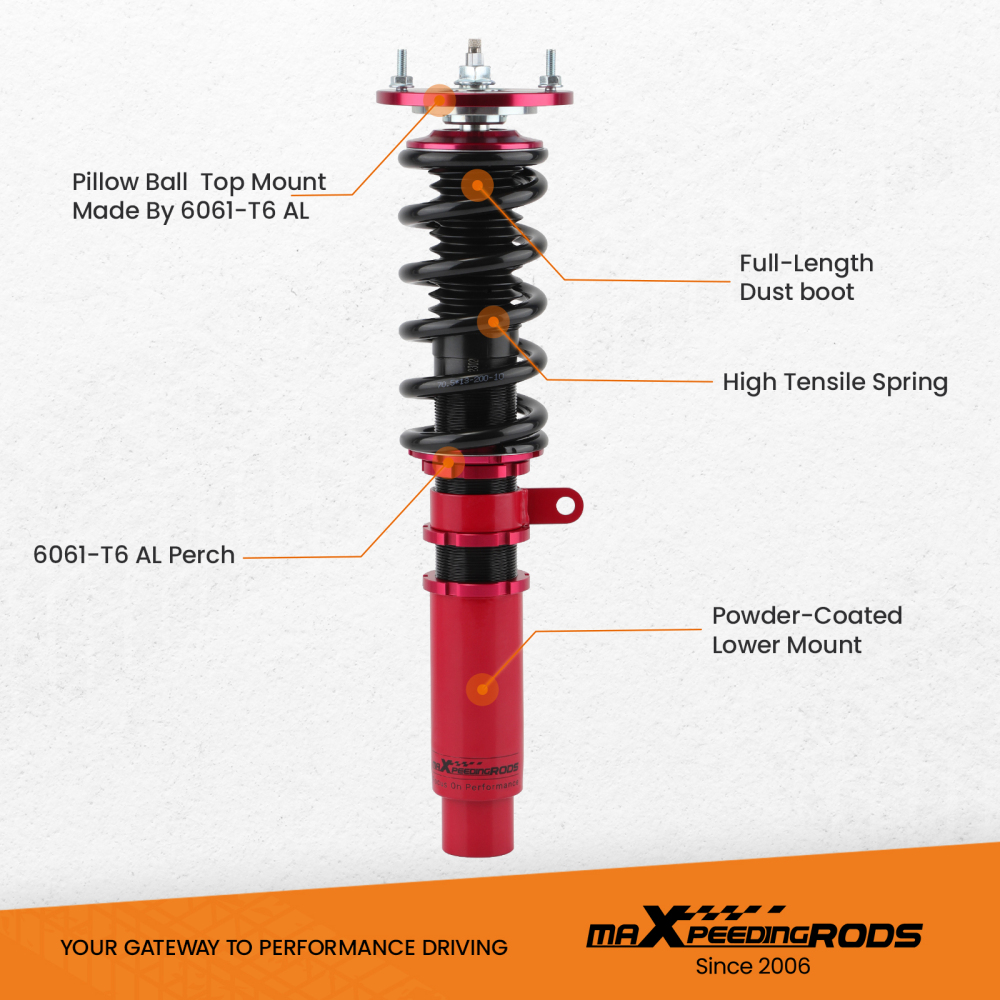 Coilovers 24 Ways Adj. Damper compatible for BMW 5 Series E60 2004-2010 Shocks Absorbers lowering kit