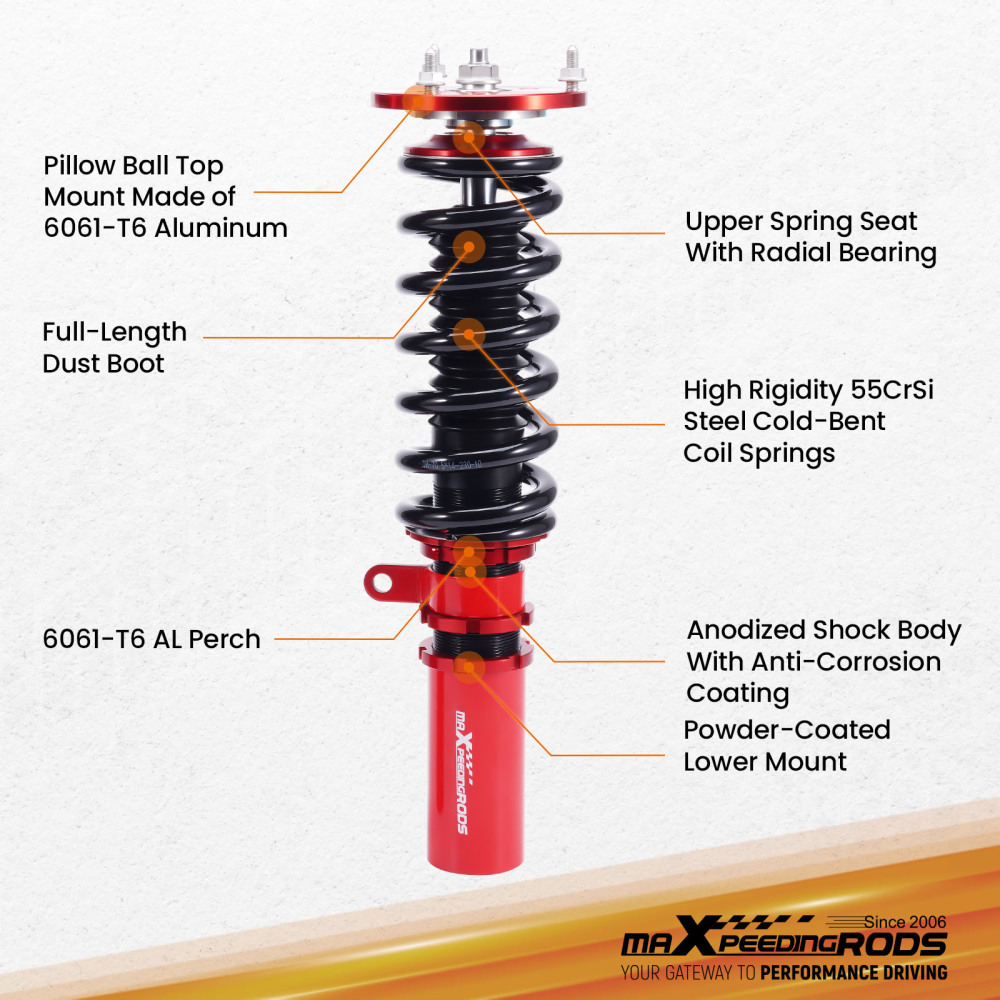 Coilover Suspension Strut kits compatible for BMW 5 Series (E60) Sedan 525i,528i 2004-2010