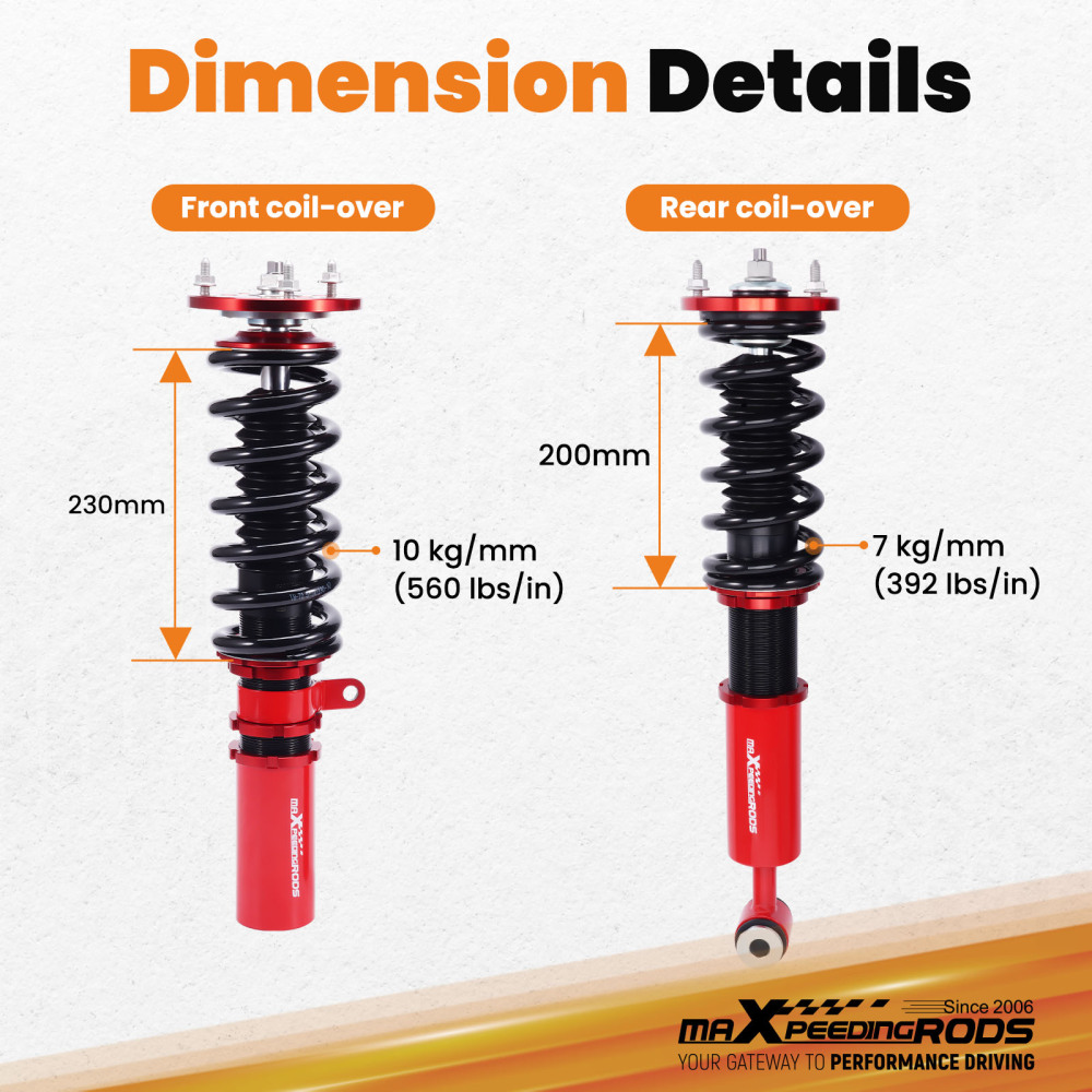 Coilover Suspension Strut kits compatible for BMW 5 Series (E60) Sedan 525i,528i 2004-2010