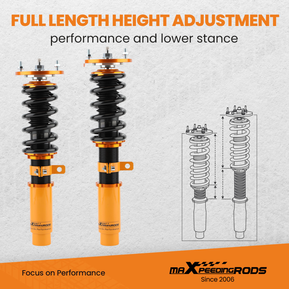 Upgrade Coilover Spring Shock Struts compatible for BMW Z4 E85 Roadster + Coupe Lowering Kit