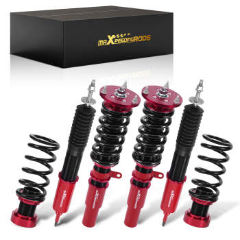 Compatible for BMW 3 Ser E90 E91 06-13 Adj Height Shocks FrontRear Red Coilovers Kits Lowering Kit