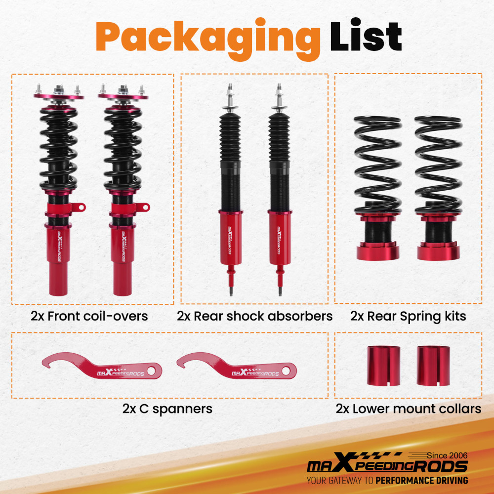 24-way adjustable coilover suspension for Infiniti G37 Sedan 2009-2015 V36