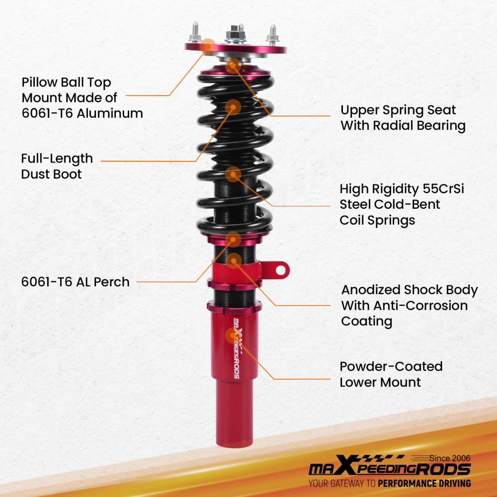 Coilovers compatible for BMW 3 Series 325i 328i 335i E90 06-12 Adj.Height Shocks Struts