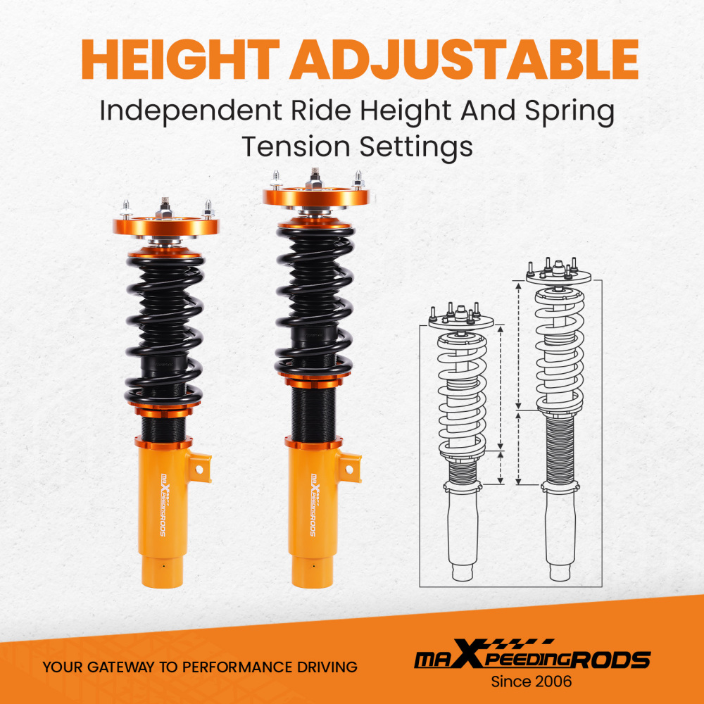 Height And Damper Adjustable Coilover Suspension Kit compatible for BMW 3 Series E92/E93 2007-2011 Lowering Kit