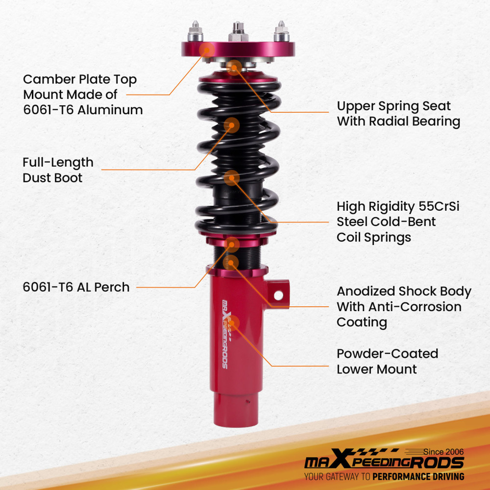 Coilovers Adjustable Struts Shocks Kit compatible for BMW 3-Series 04-13 E90 E92 E93 RWD