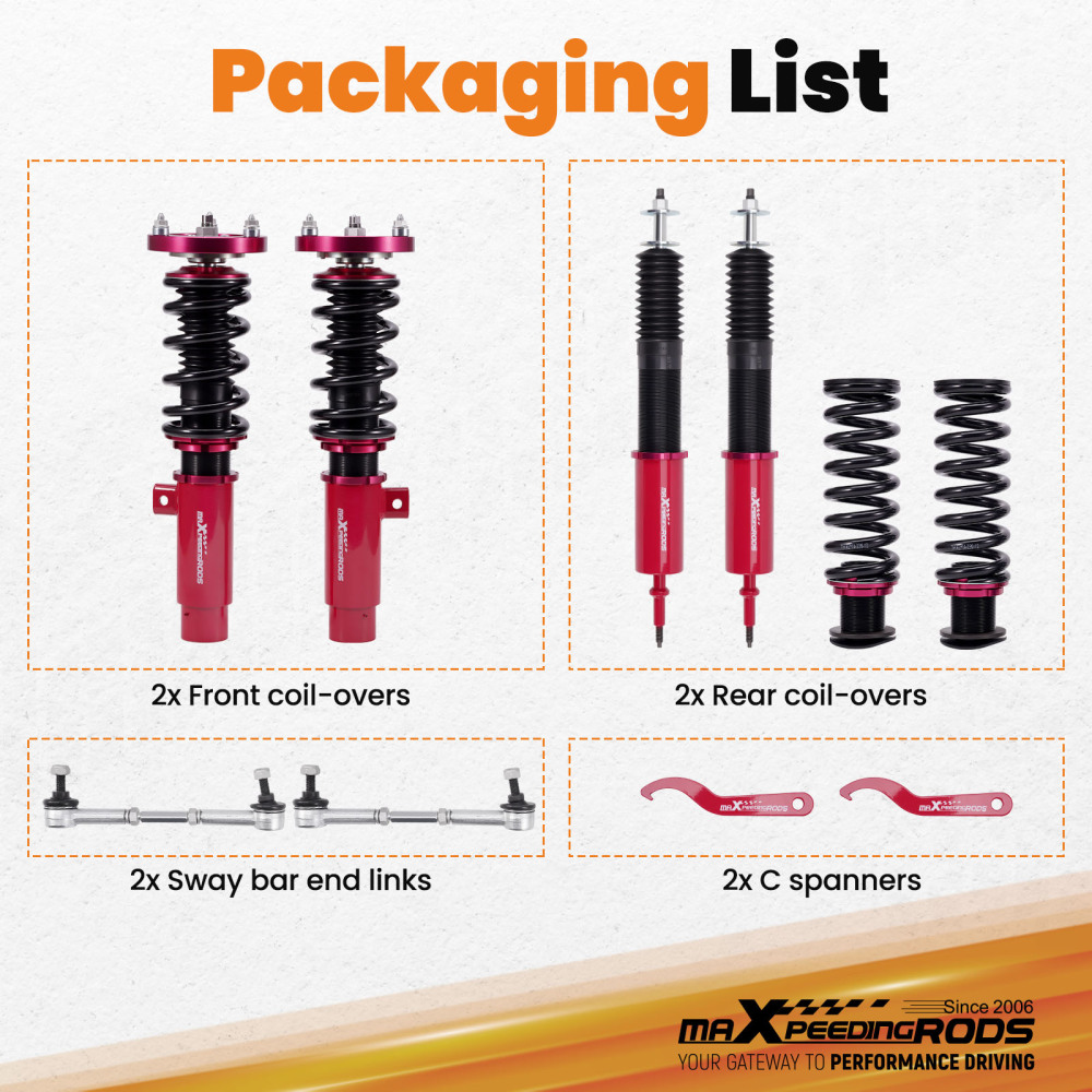 Coilovers Adjustable Struts Shocks Kit compatible for BMW 3-Series 04-13 E90 E92 E93 RWD