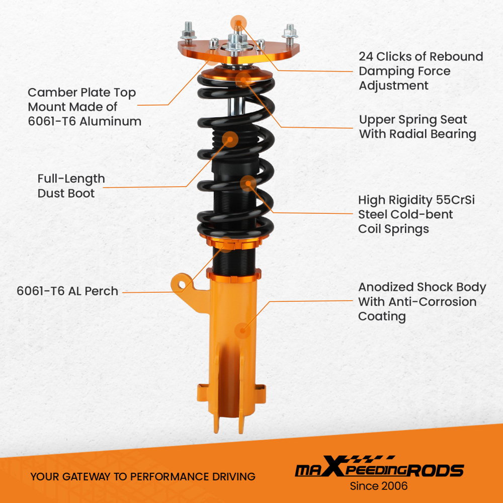 Damper Coilover compatible for Mitsubishi Eclipse 2000-05 Coil Spring Struts Suspension