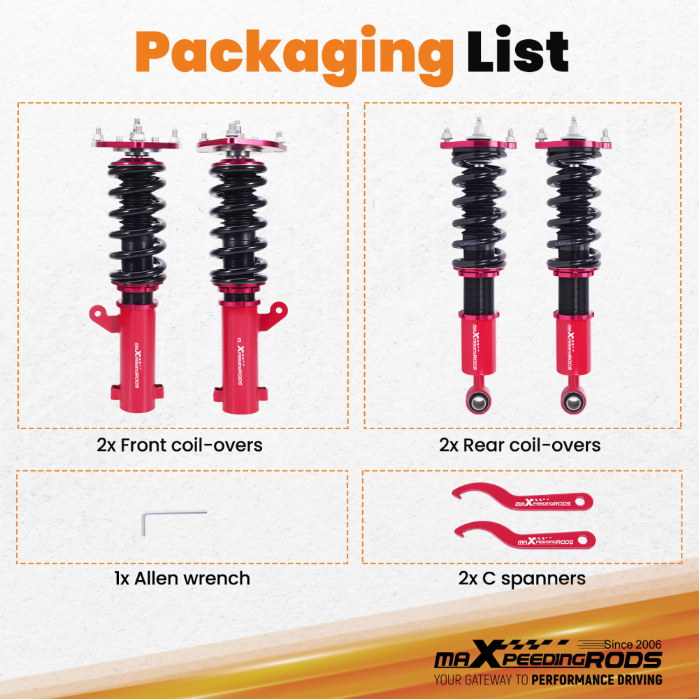 24 Way Damper Coilovers Suspension Springs Kit compatible for Mitsubishi Eclipse 2000-2005