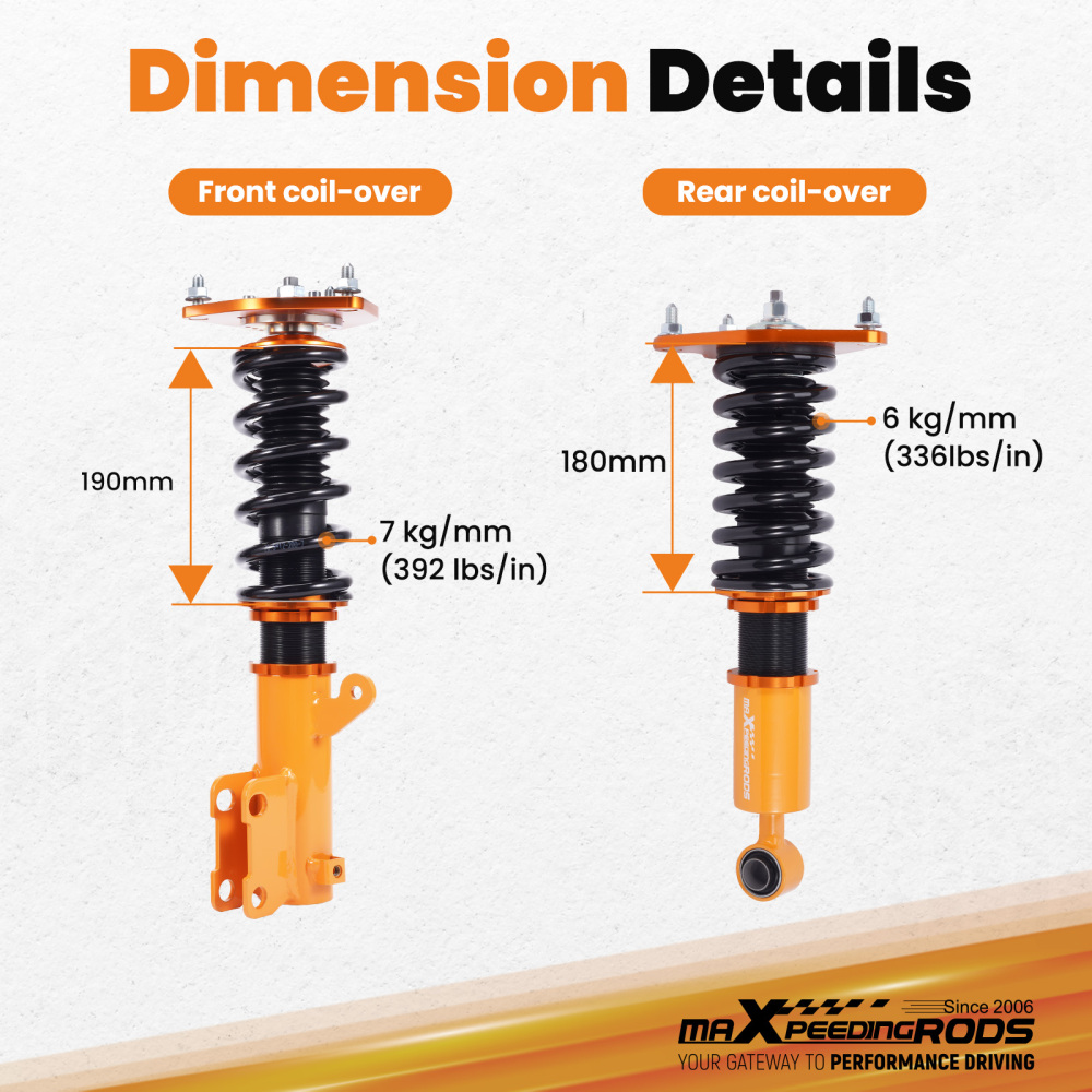 Suspension Combinés Filetés compatible pour Mitsubishi Galant DJ 2004-2012 2.4 3.8