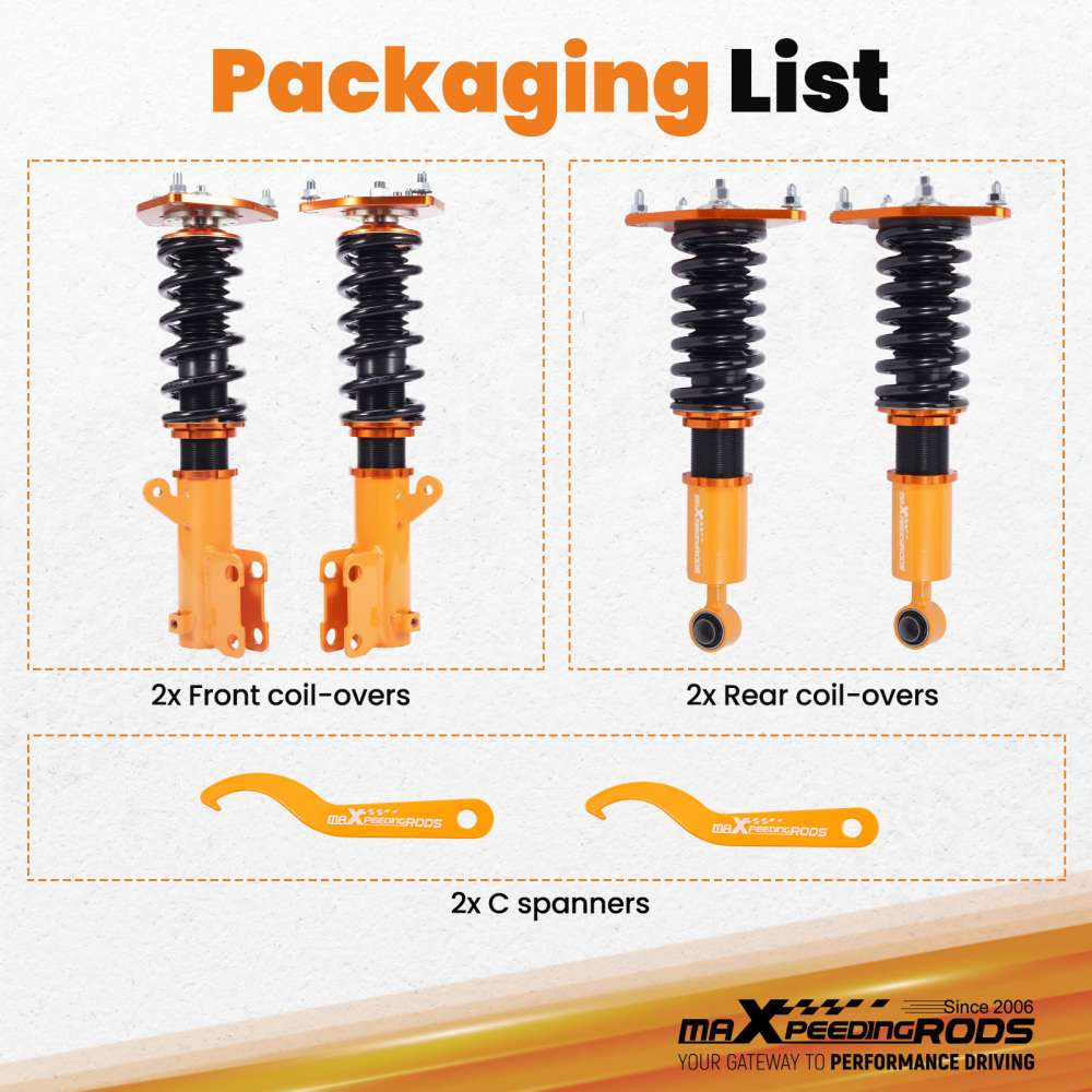 Complete Coilovers Set compatible for Mitsubishi Eclipse 4G 2006-2012 Galant DJ 2004-2012 Shocks lowering kit