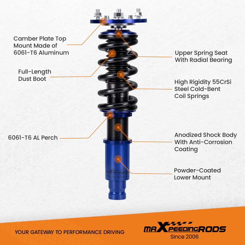 Twin-Tube Damper Coilover Suspension Kits For Eclipse 95 - 99 Galant 94-98 lowering kit