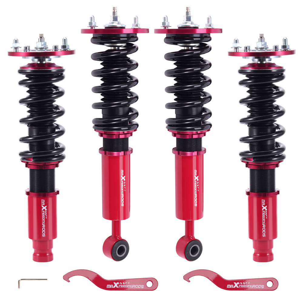 Coilovers Kits compatible for Mitsubishi Eclipse 95-99 2ND Gen Adj Damper 24 Levels Red lowering kit