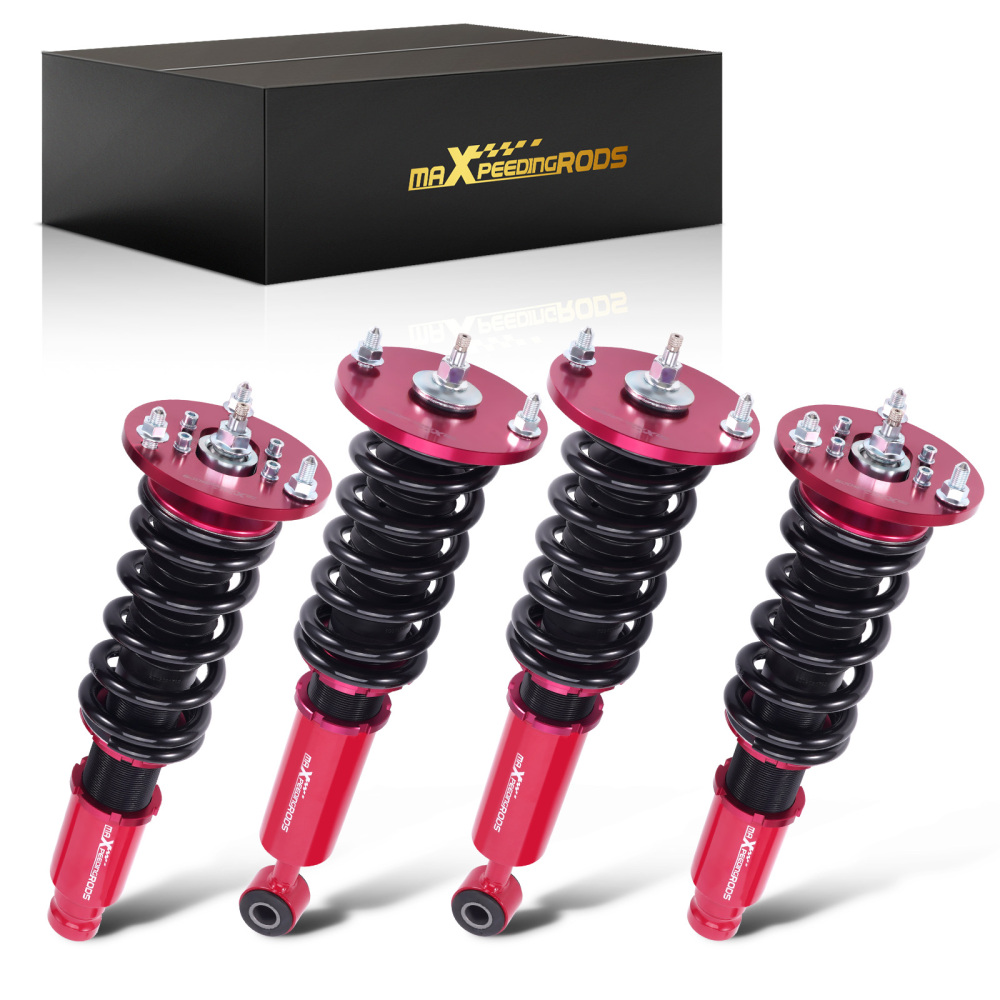 Coilovers Kits compatible for Mitsubishi Eclipse 95-99 2ND Gen Adj Damper 24 Levels Red lowering kit